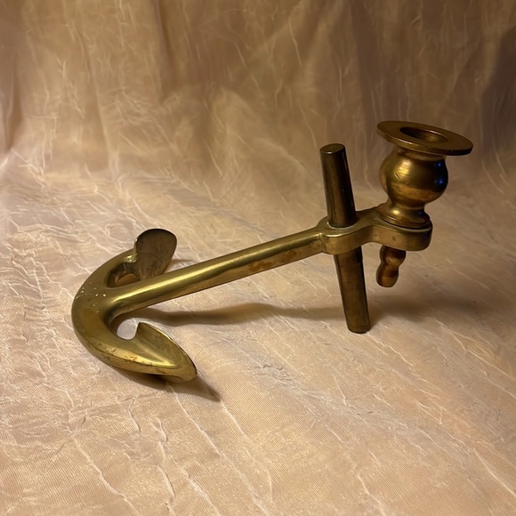 Brass Nautical Anchor Candle Holders- set of 2, vintage - Picture 2 of 12